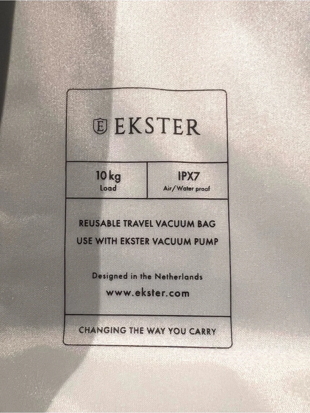Ekster TravelPack Vacuum Bag Travel Compression Storage Bag Only NEW